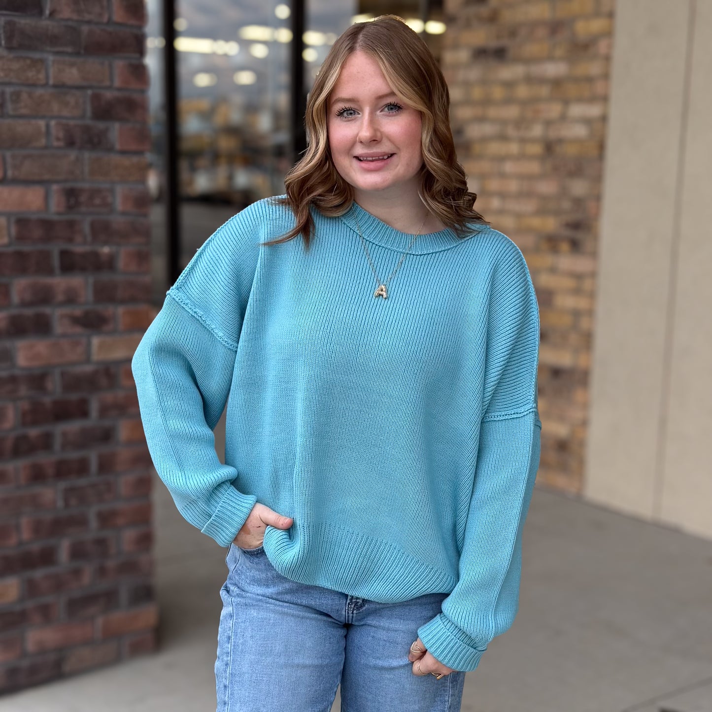 Bright Sky Blue Sweater