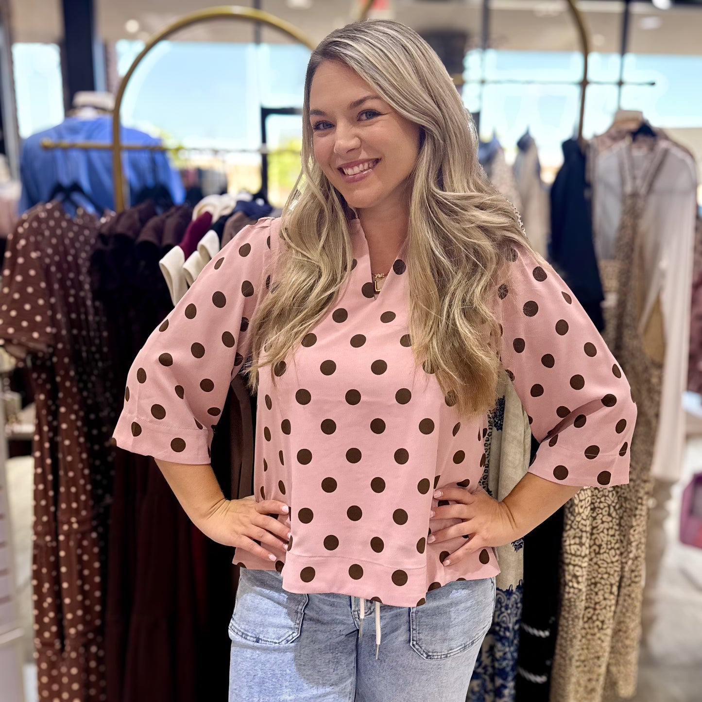 Pink Polka Dot Days Top