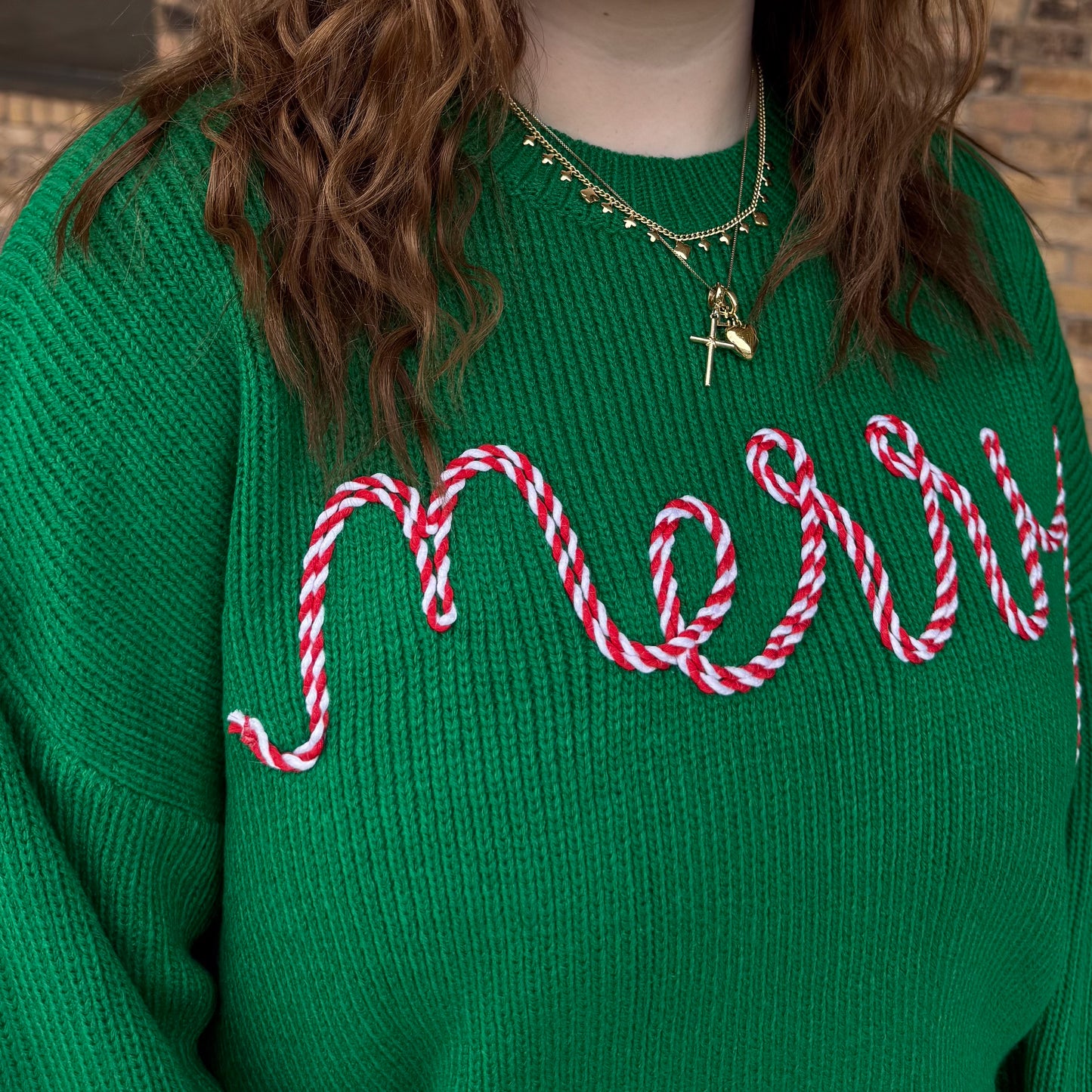 Green Merry Candy Cane Sweater