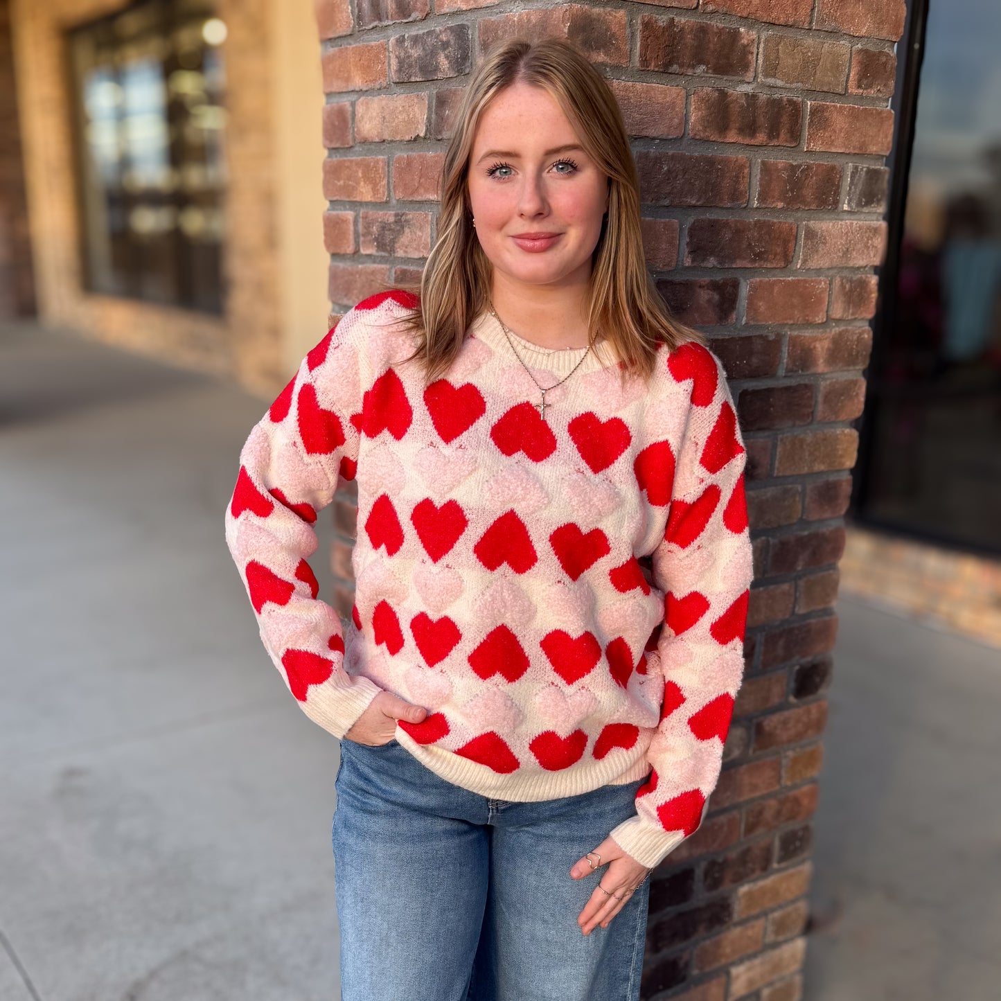Cozy Valentine Heart Sweater