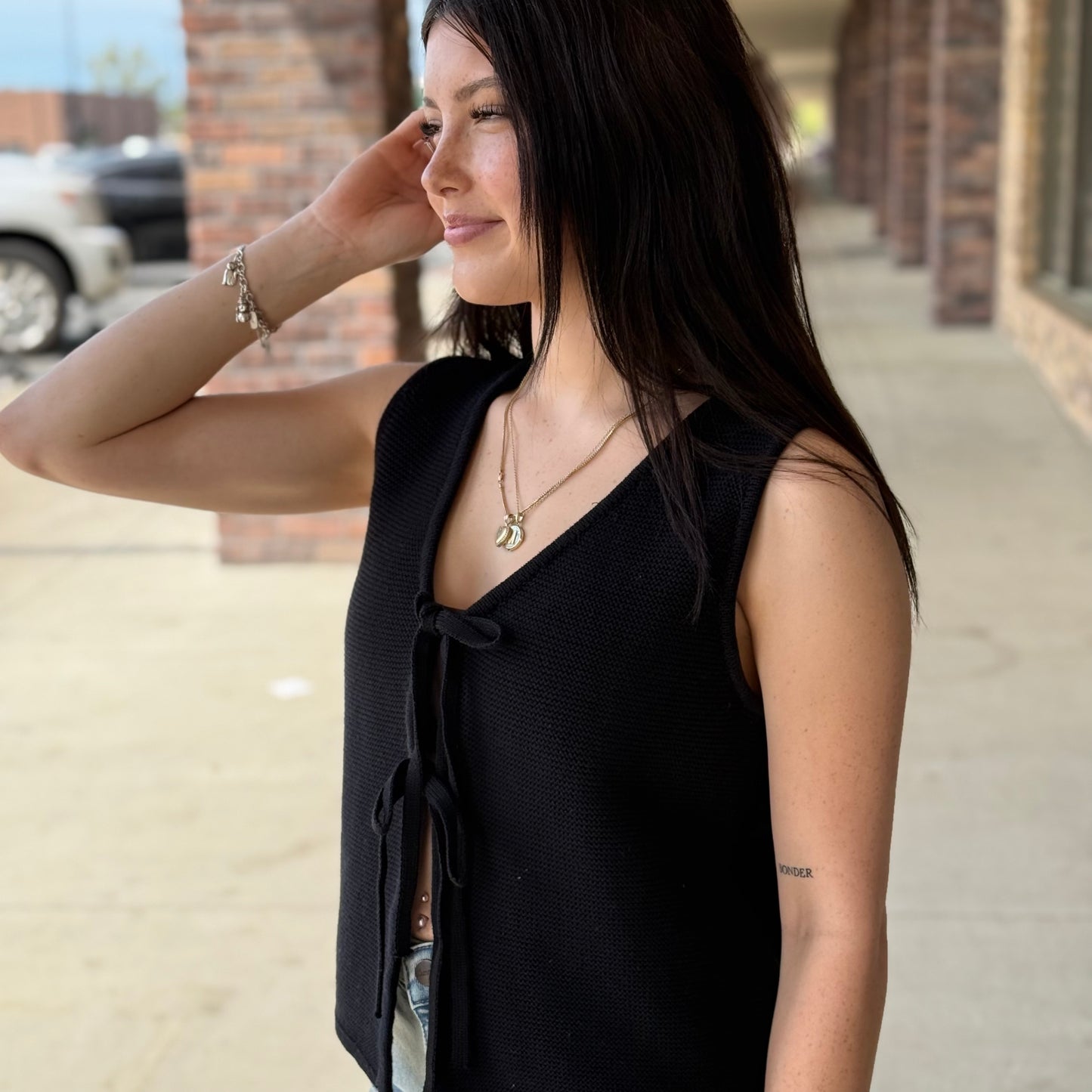 Black Bow Tie Vest