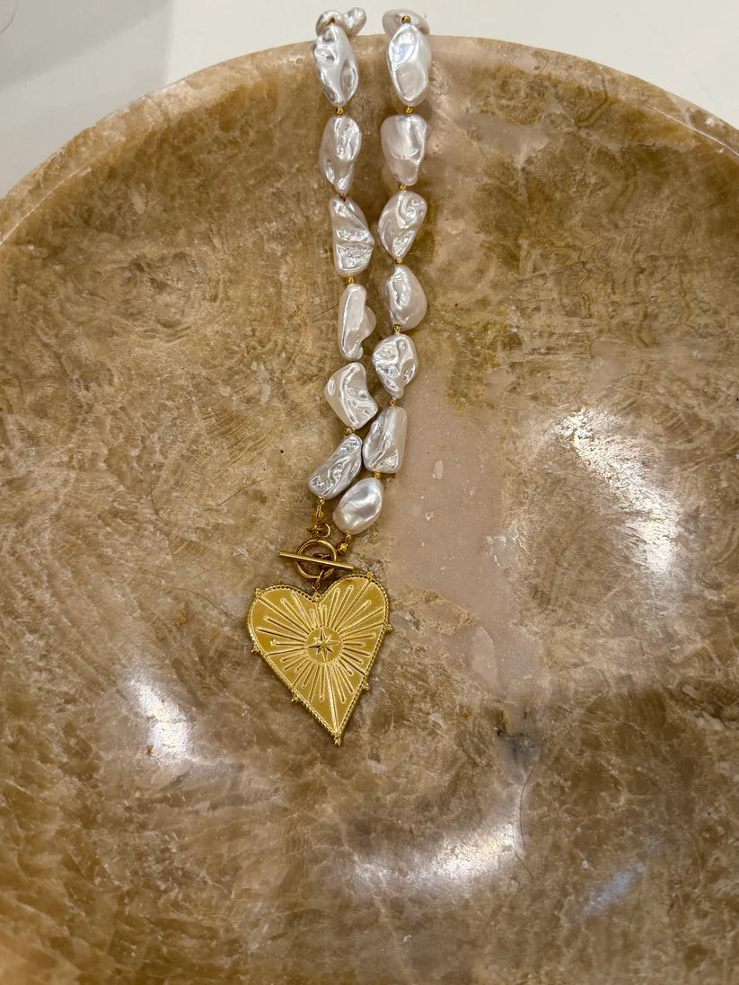 ChanSuttPearls Blaze Heart Necklace