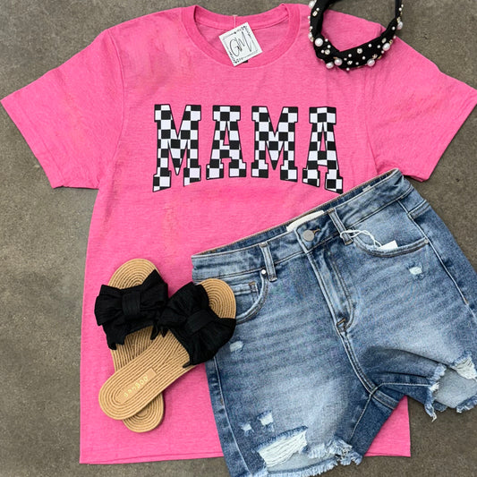 Mama Checkered Graphic Tee