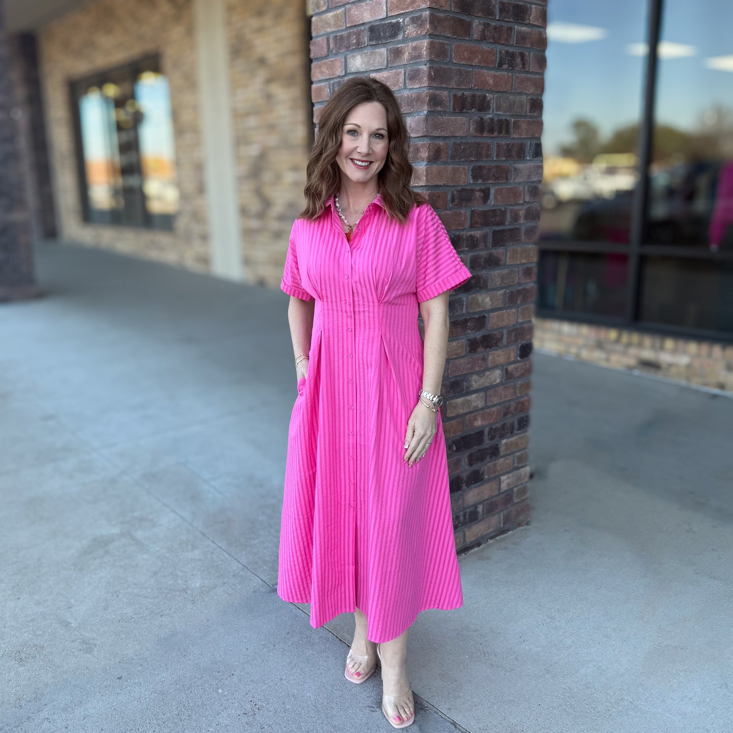 Pretty In Pink Stripe Dress