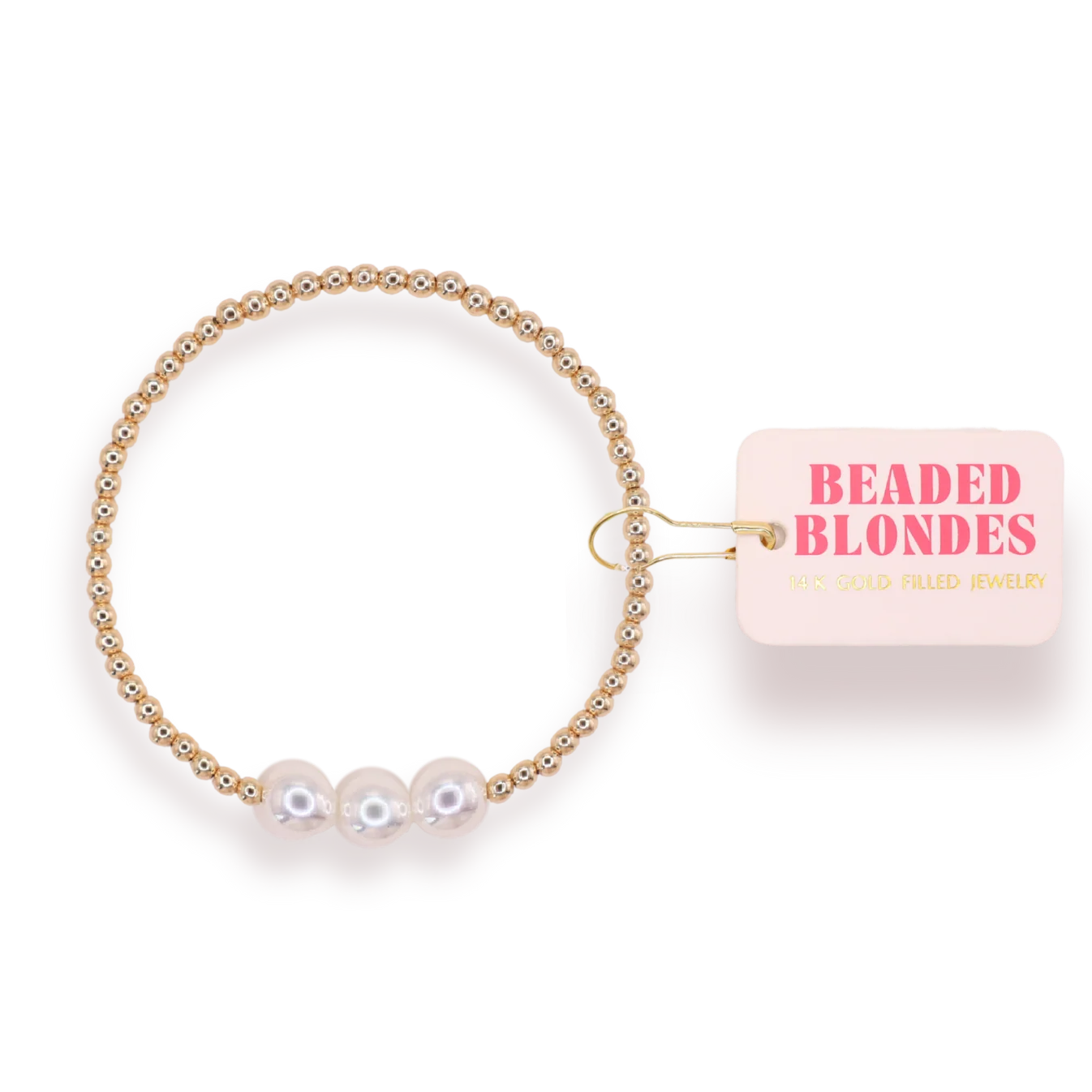 Beaded Blonds Isla Pearl Bracelet: Gold