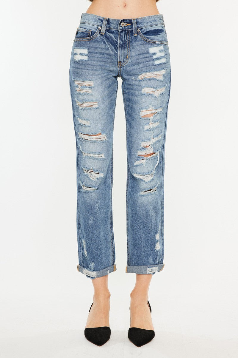 KanCan Mid Rise Classic Boyfriend Jean