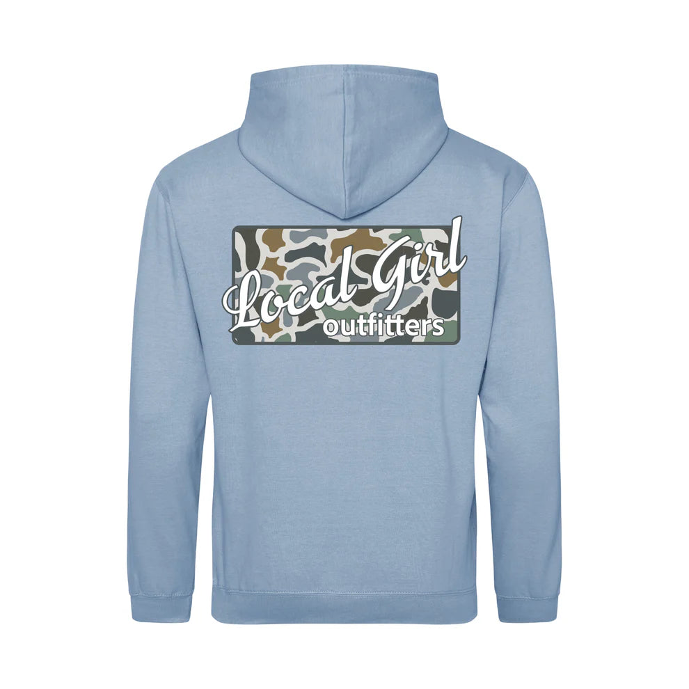 Local Girl Bluff Plate Hoodie: Sky Blue