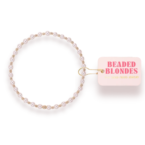 Beaded Blondes Mini Luci Pearl Bracelet: Gold