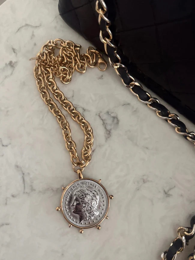 ChanSuttPearls: Two Toned Coin Necklace
