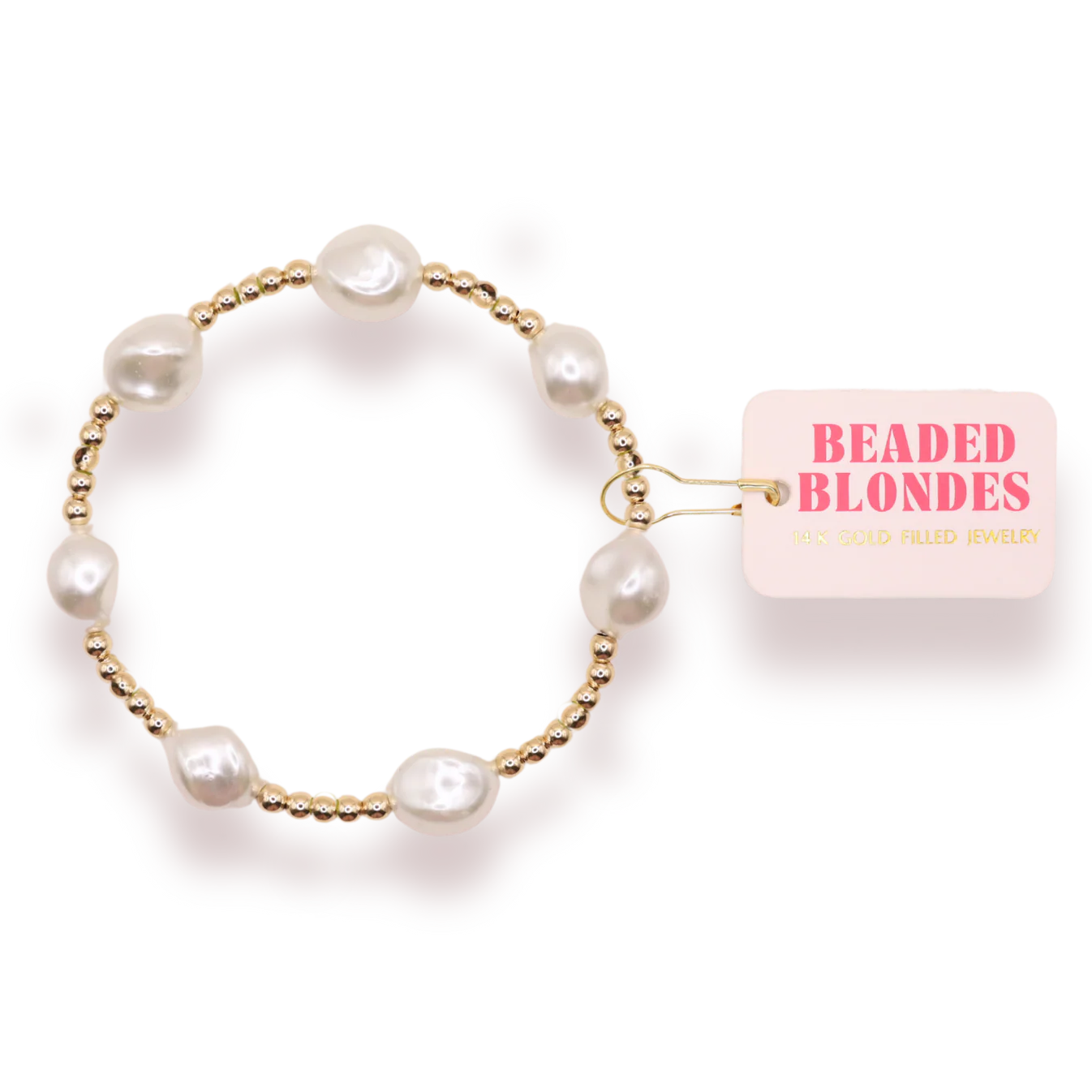 Beaded Blondes Sadie Pearl Bracelet In Gold