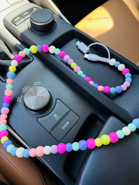 Multi Colored Beaded Phone Charger