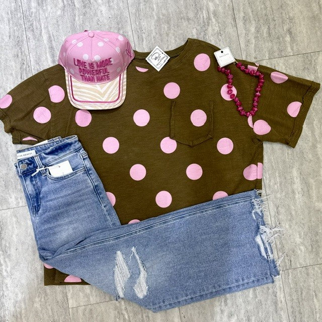Polka Dot Oversized Tee-2 Colors