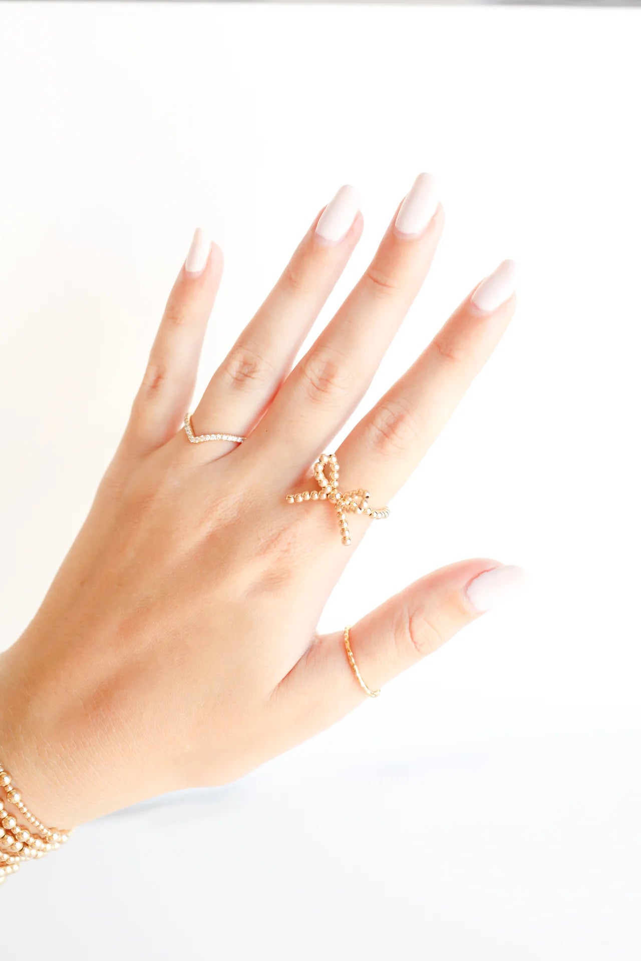 Beaded Blondes: Gold Bow Ring