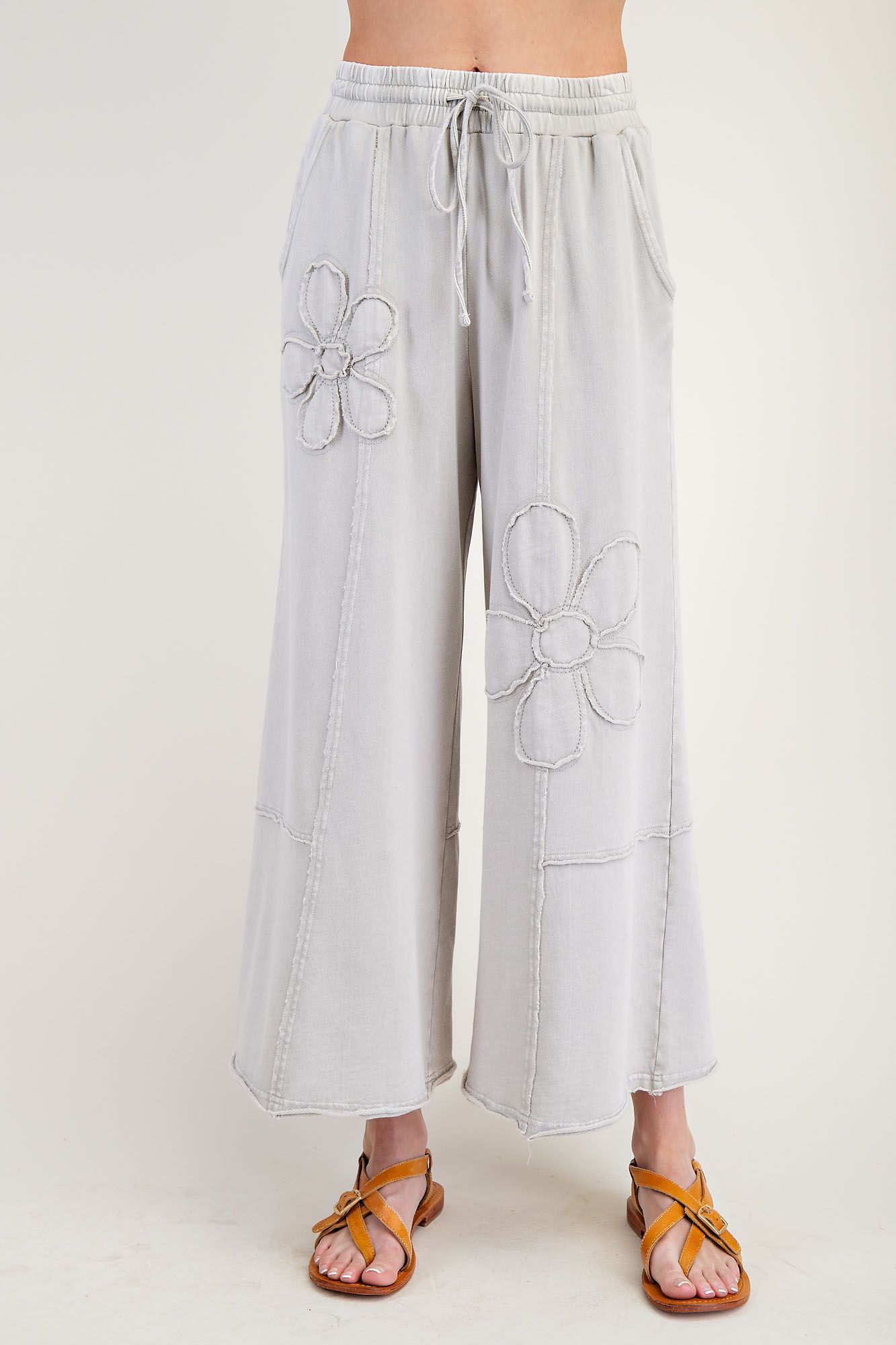 Flower Patch Mineral Washed Knit Pants