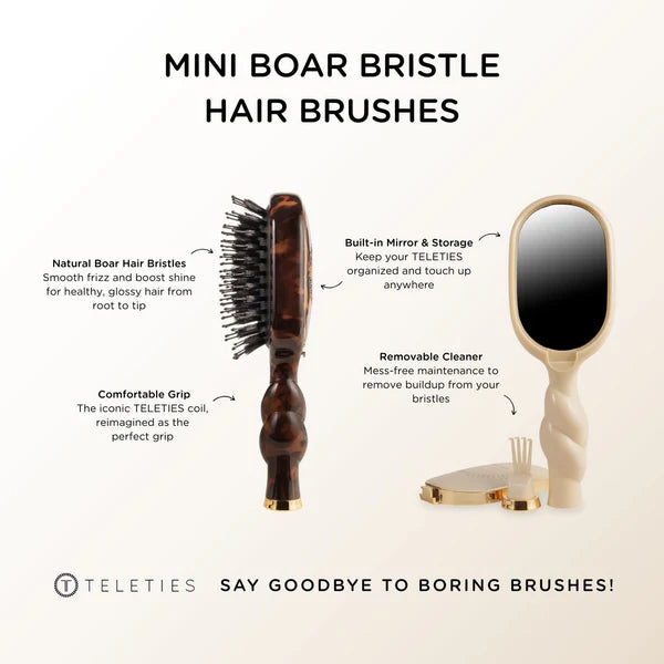 Teleties Mini Boar Bristle Tortoise Bursh