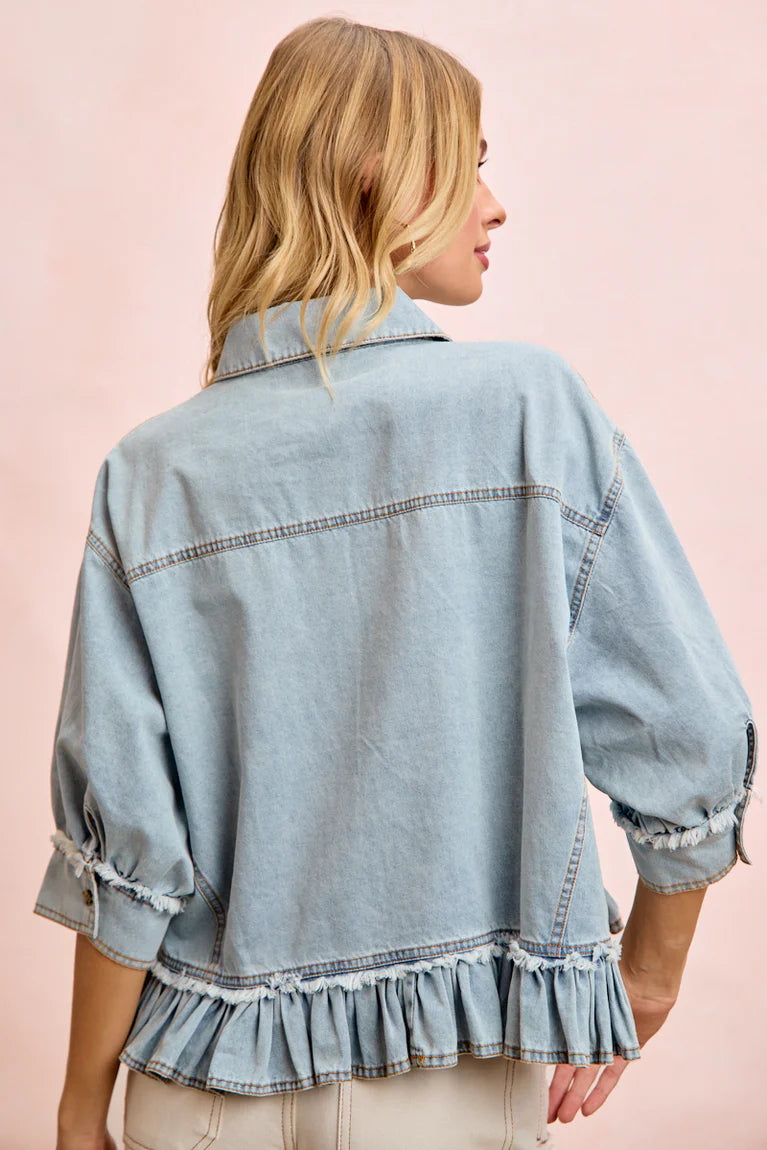 Ruffled Fun Denim Top