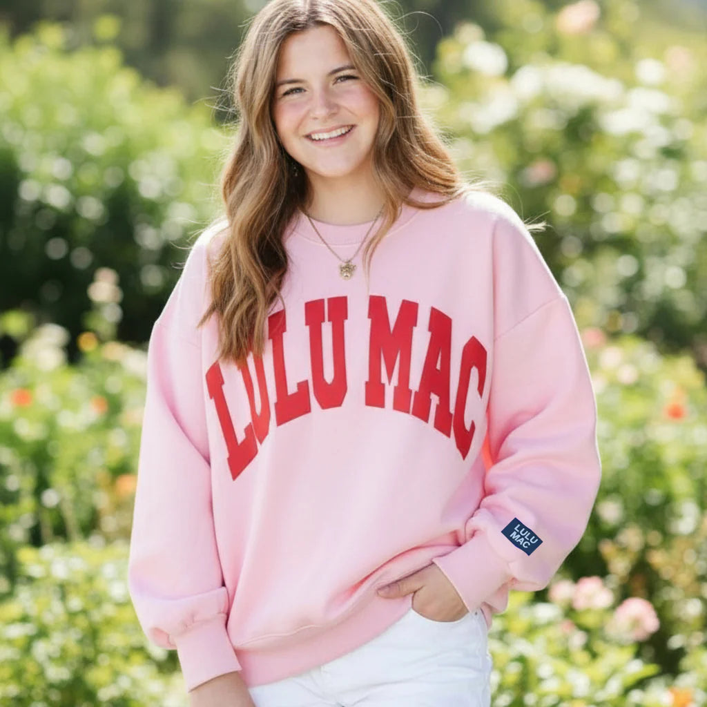 LULU MAC Puff Sweatshirt: Pink-Red