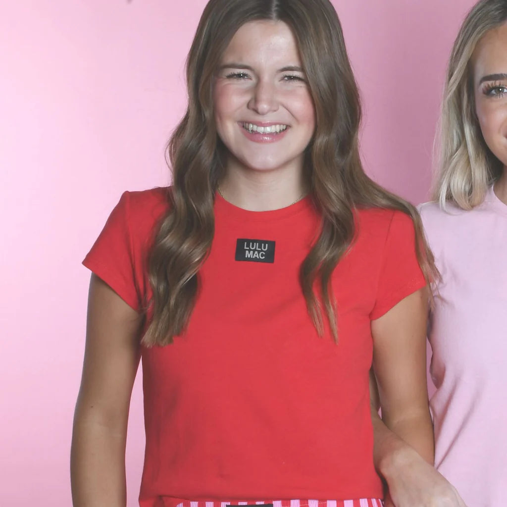 LULU MAC Baby Doll Top: Red