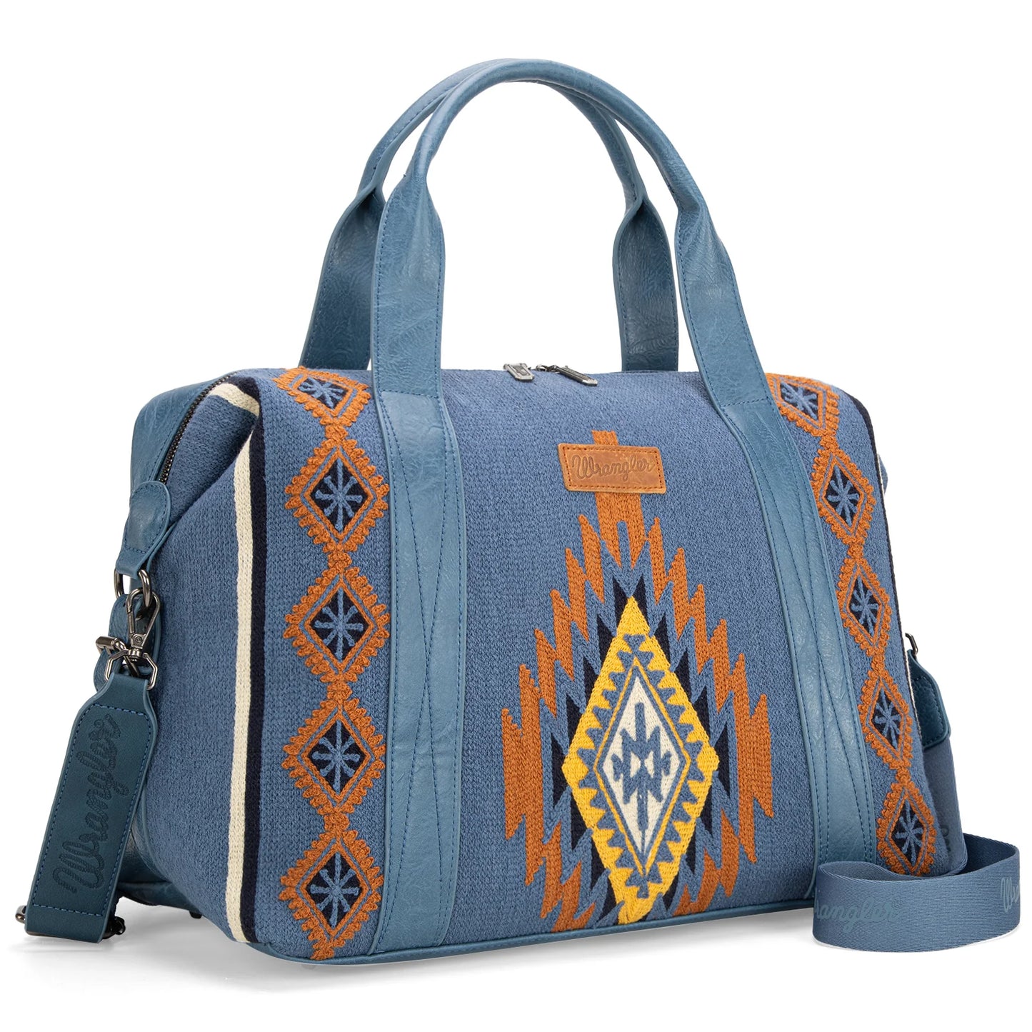 Wrangler Southwestern Print Duffle Bags- Blue, Pink, Brown