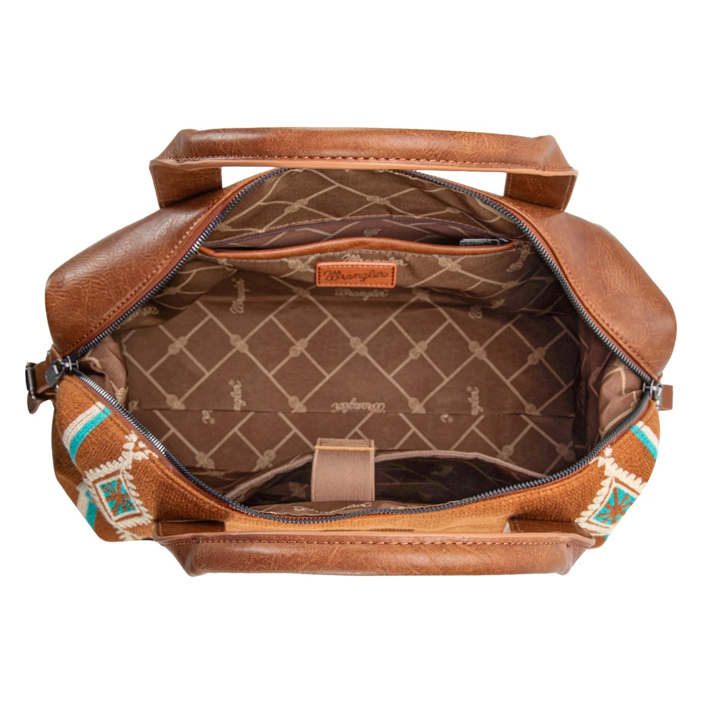 Wrangler Southwestern Print Duffle Bags- Blue, Pink, Brown