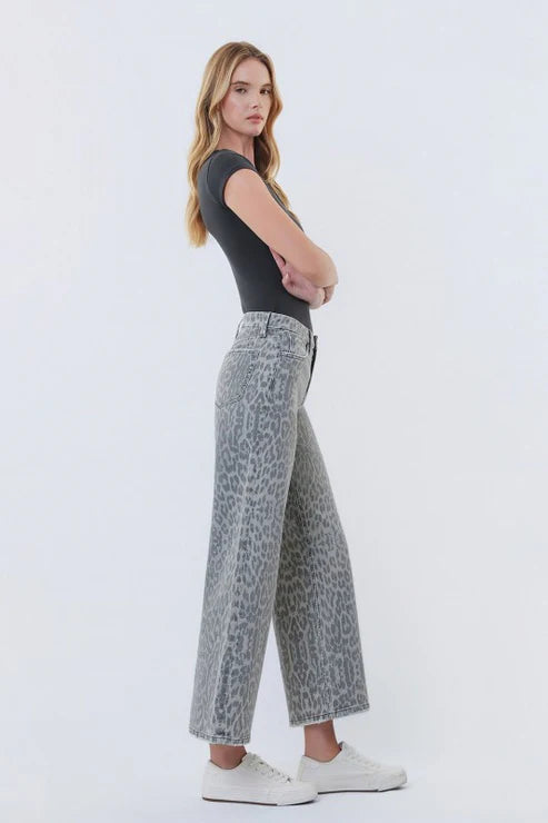 Vervet Grey Leopard Crop Jean