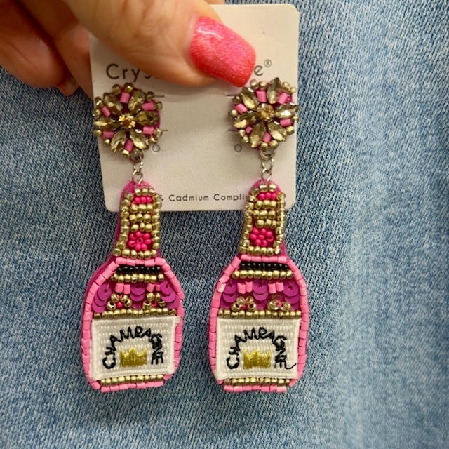 Champagne Beaded Earrings