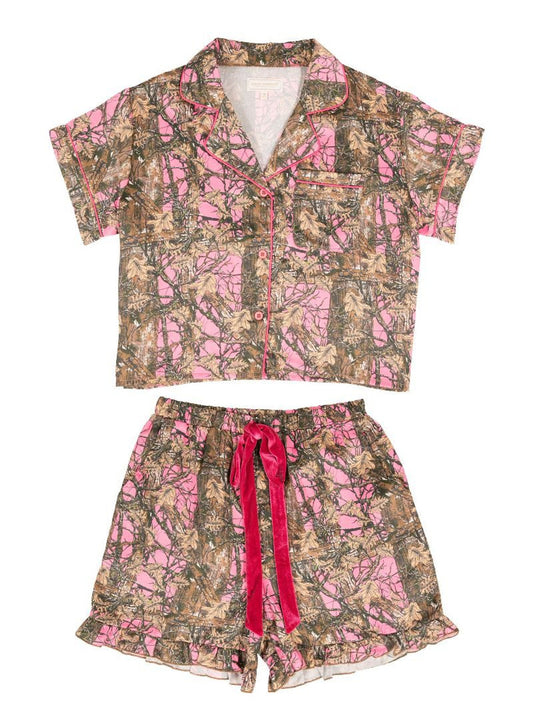 Simply Southern Pink Camo Pajamas Short Set