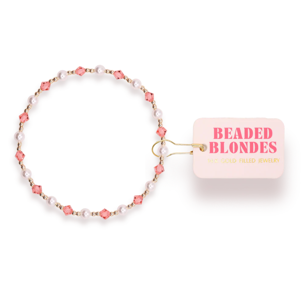 Beaded Blondes Pink June Pearl Bracelet