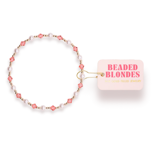 Beaded Blondes Pink June Pearl Bracelet