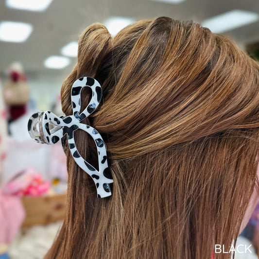 Speckled Bow Hair Clip