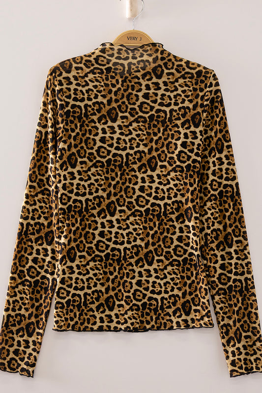 Leopard Mesh Top