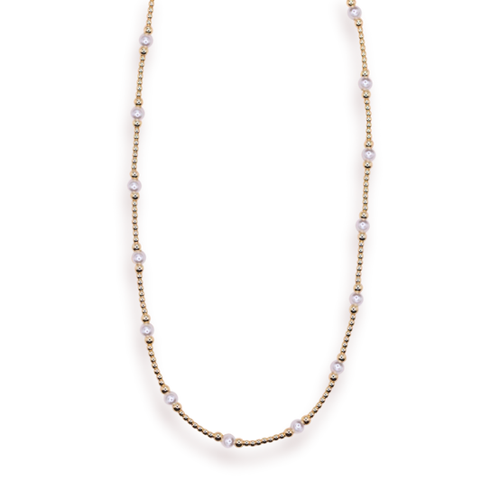 Beaded Blondes Dainty Sutton Necklace Pearl