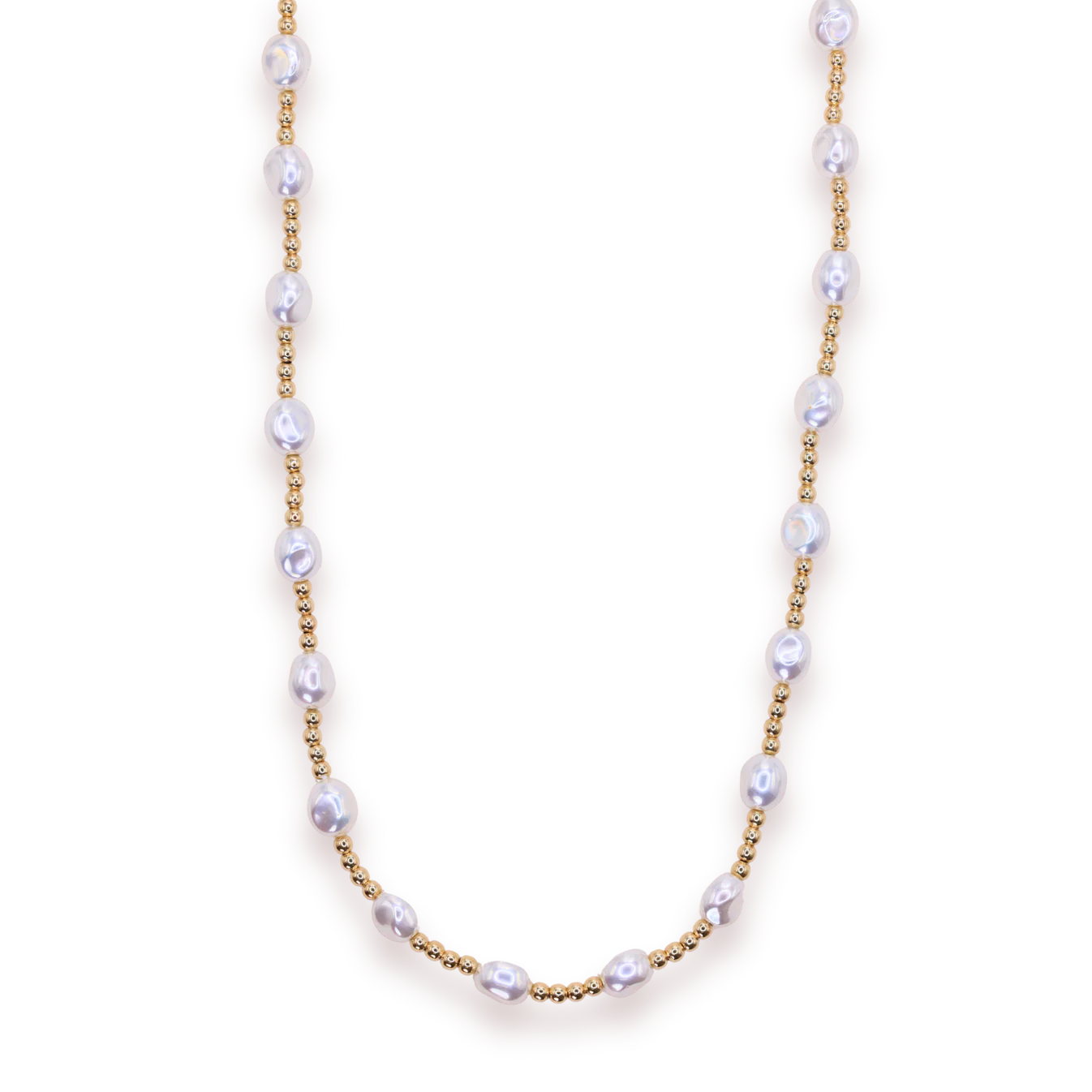 Beaded Blondes Bri Pearl Necklace in Gold