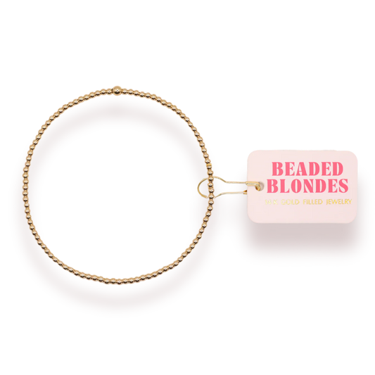 Beaded Blondes: 2mm Gold Beaded Bracelet
