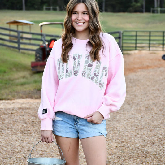 LULU Mac Camo Sweatshirt: Pink