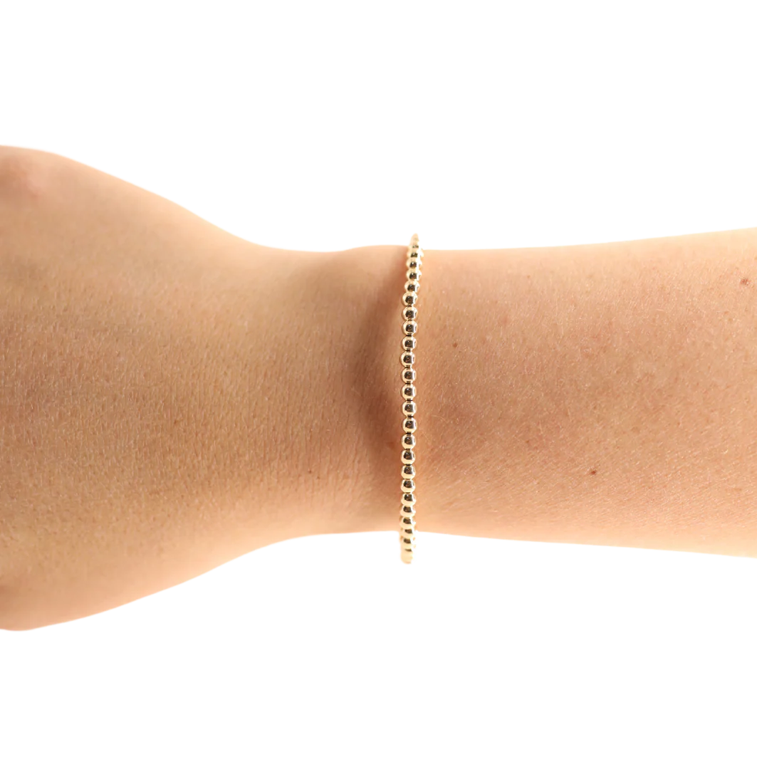 Beaded Blondes: 3mm Gold Beaded Bracelet