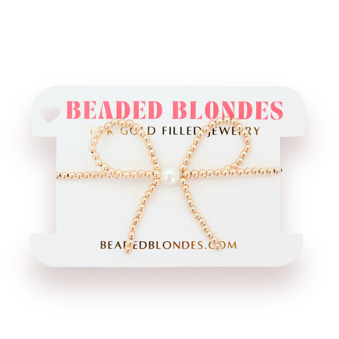 Beaded Blonde Gold Bow Bracelet
