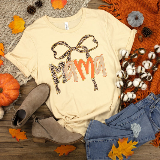 Leopard Bow Name Tees