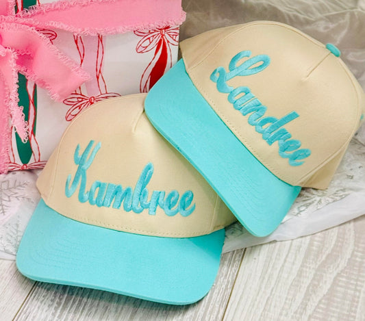KIDS NAME CUSTOM EMBROIDERED HATS