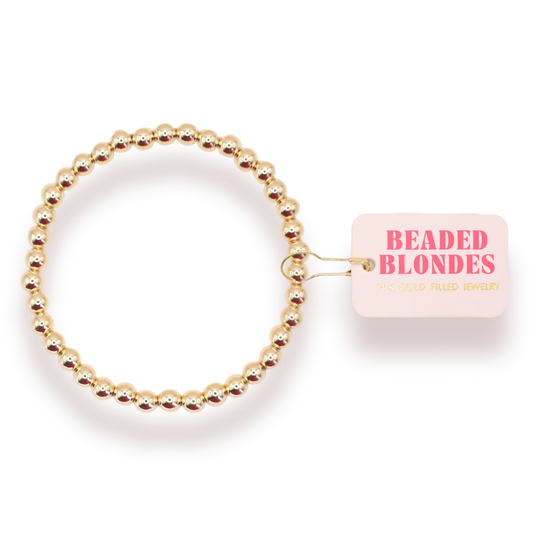 Beaded Blondes: 5mm Gold Beaded Bracelet
