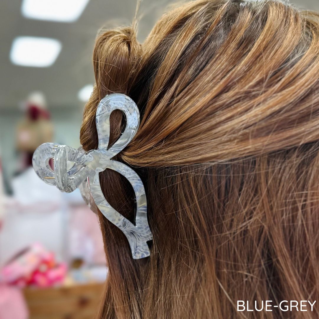 Marble Bow Hairclips