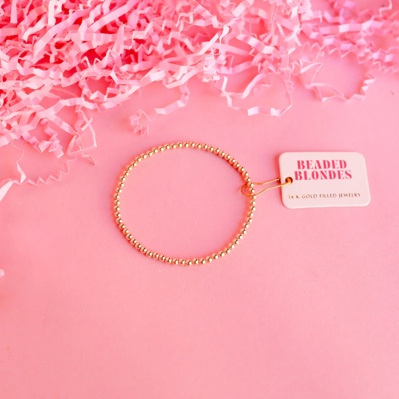 Beaded Blondes: 3mm Gold Beaded Bracelet