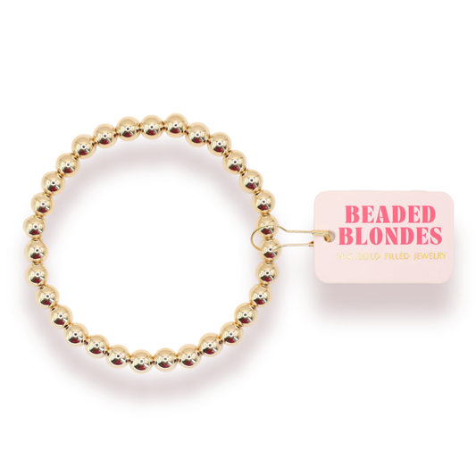 Beaded Blondes: 6mm Gold Beaded Bracelet