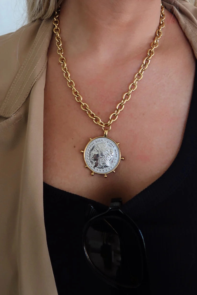 ChanSuttPearls: Two Toned Coin Necklace