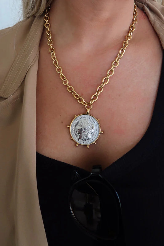 ChanSuttPearls: Two Toned Coin Necklace