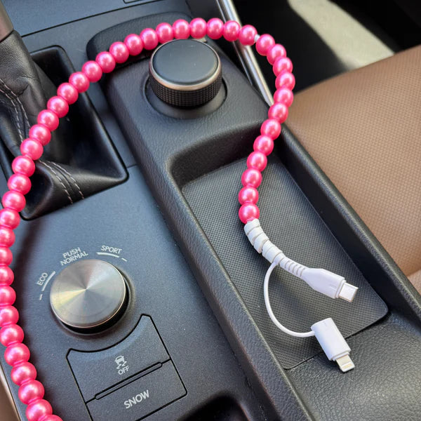 Pink Pearl Phone Charger