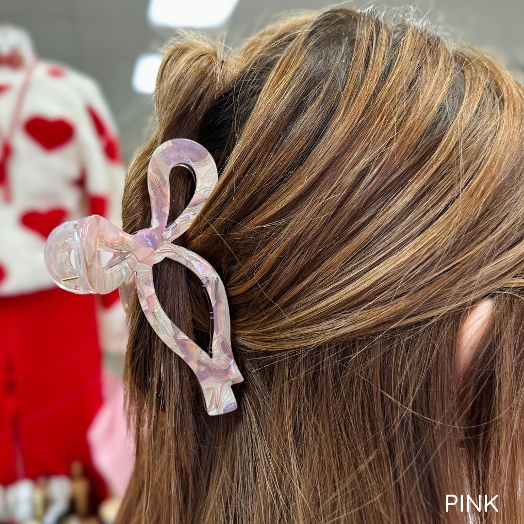 Marble Bow Hairclips