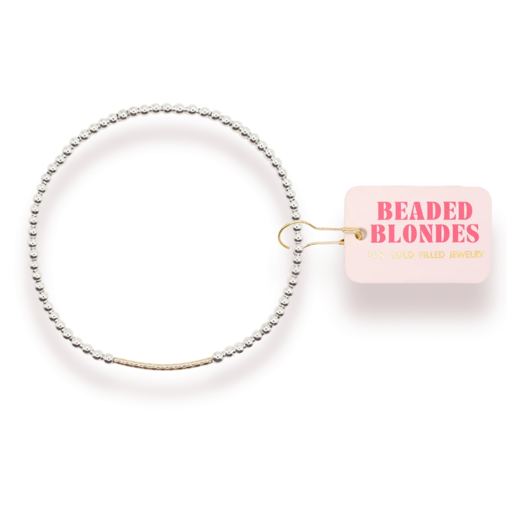Beaded Blondes Dainty Bar: Silver & Gold