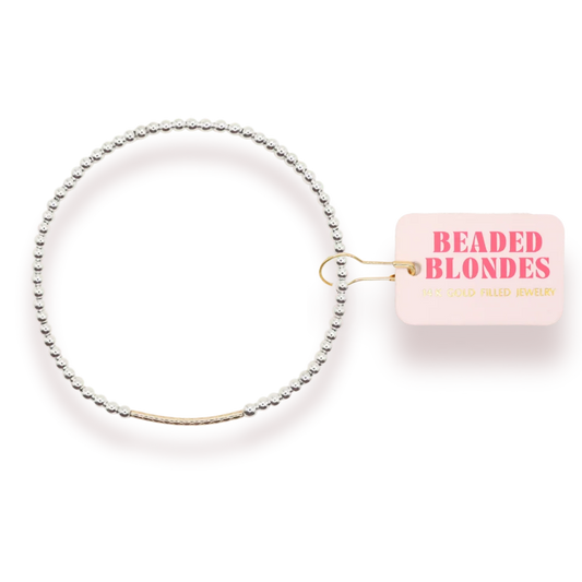 Beaded Blondes Dainty Bar: Silver & Gold