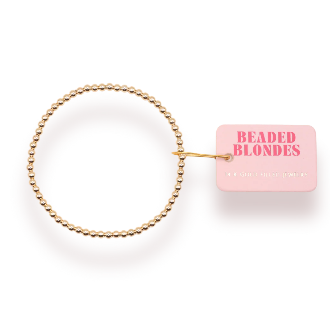 Beaded Blondes: 3mm Gold Beaded Bracelet